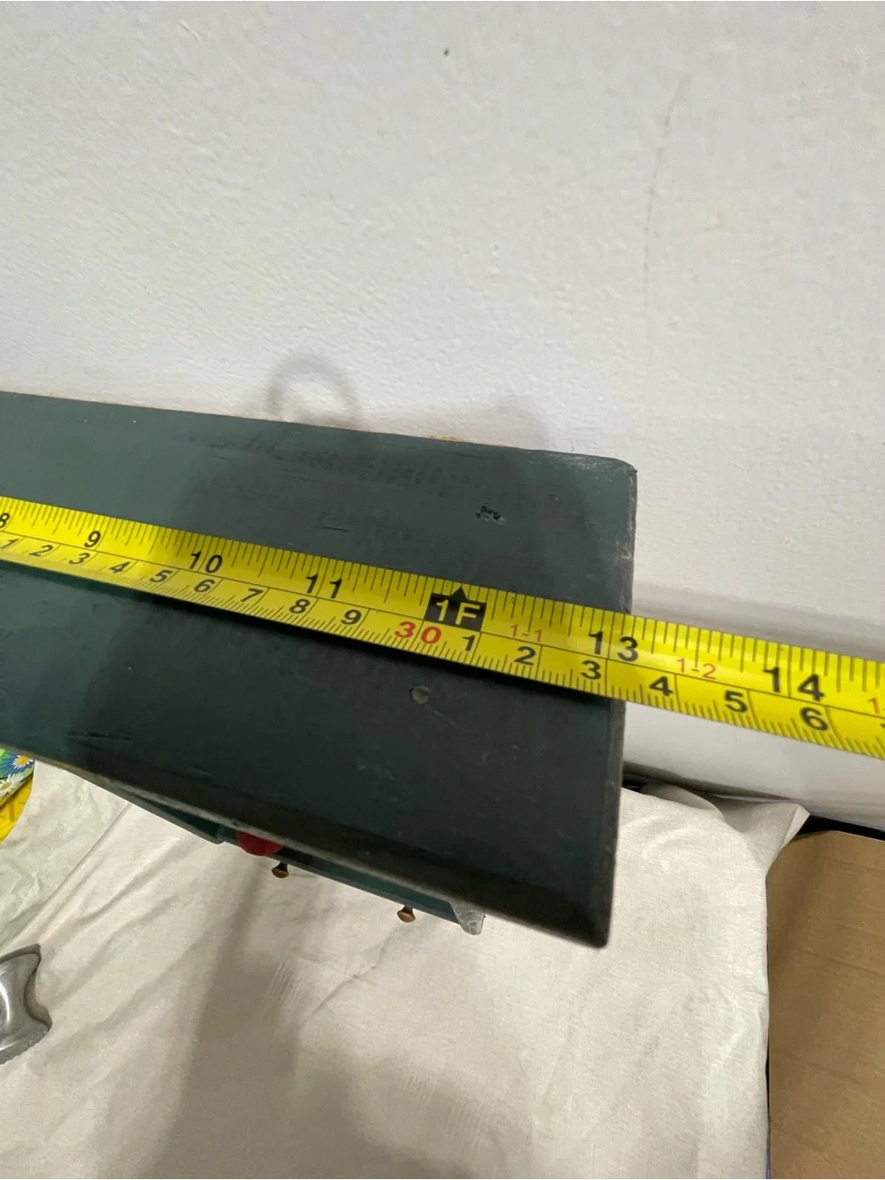 Decorative Wall Shelf with Red Apple Accents - Green